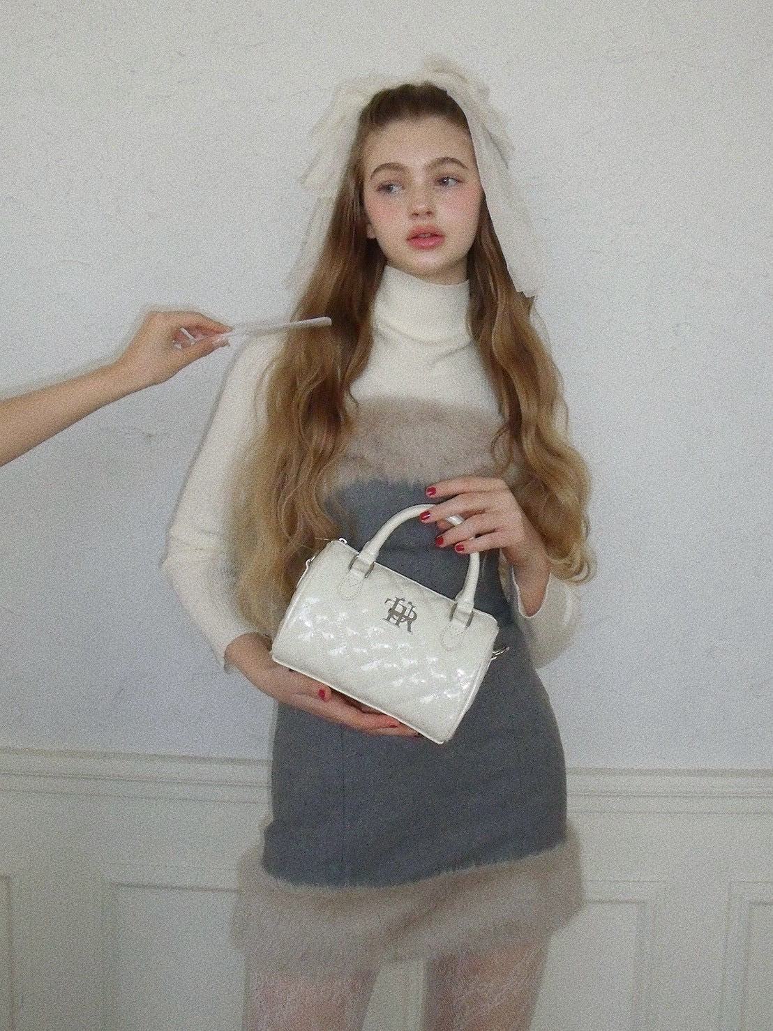 lady fur camisole one-piece