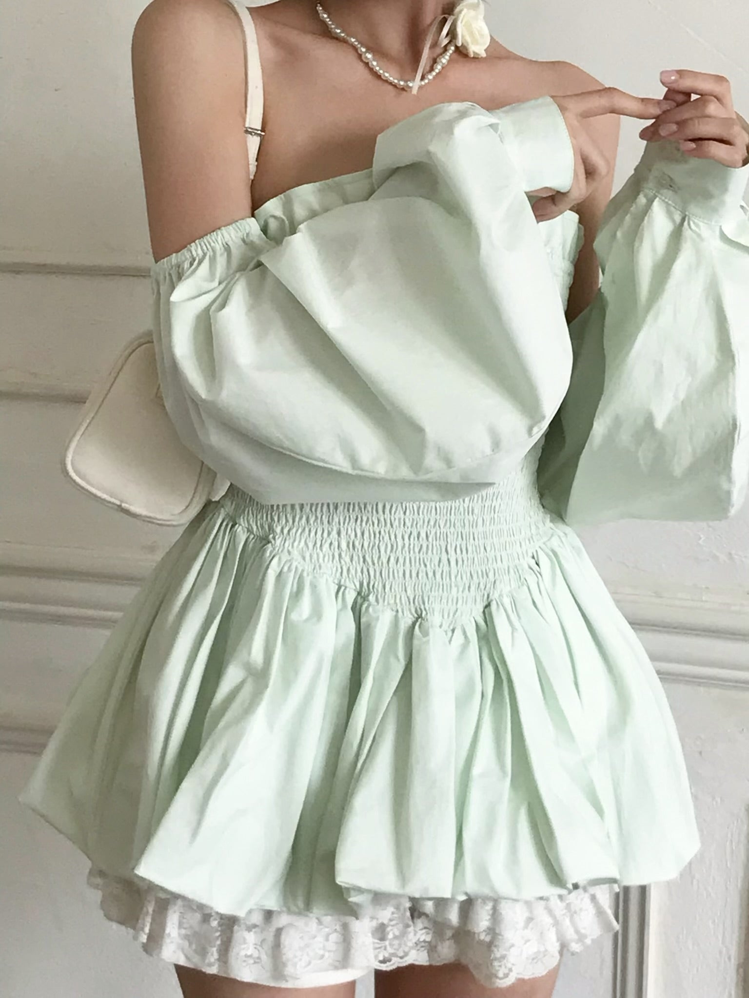treat ürself 2way peplum shirts tops ミント 2way peplum shirts tops – Treat Ürself