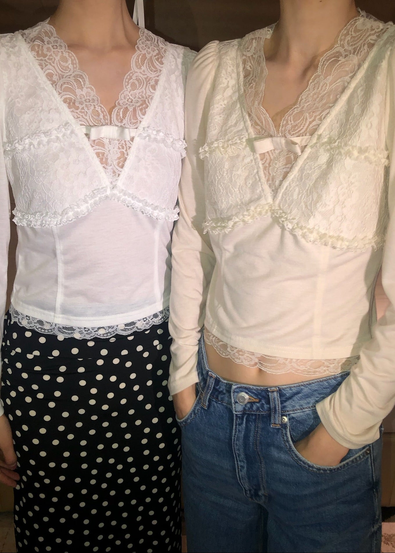 Romance Lace long sleeve tops