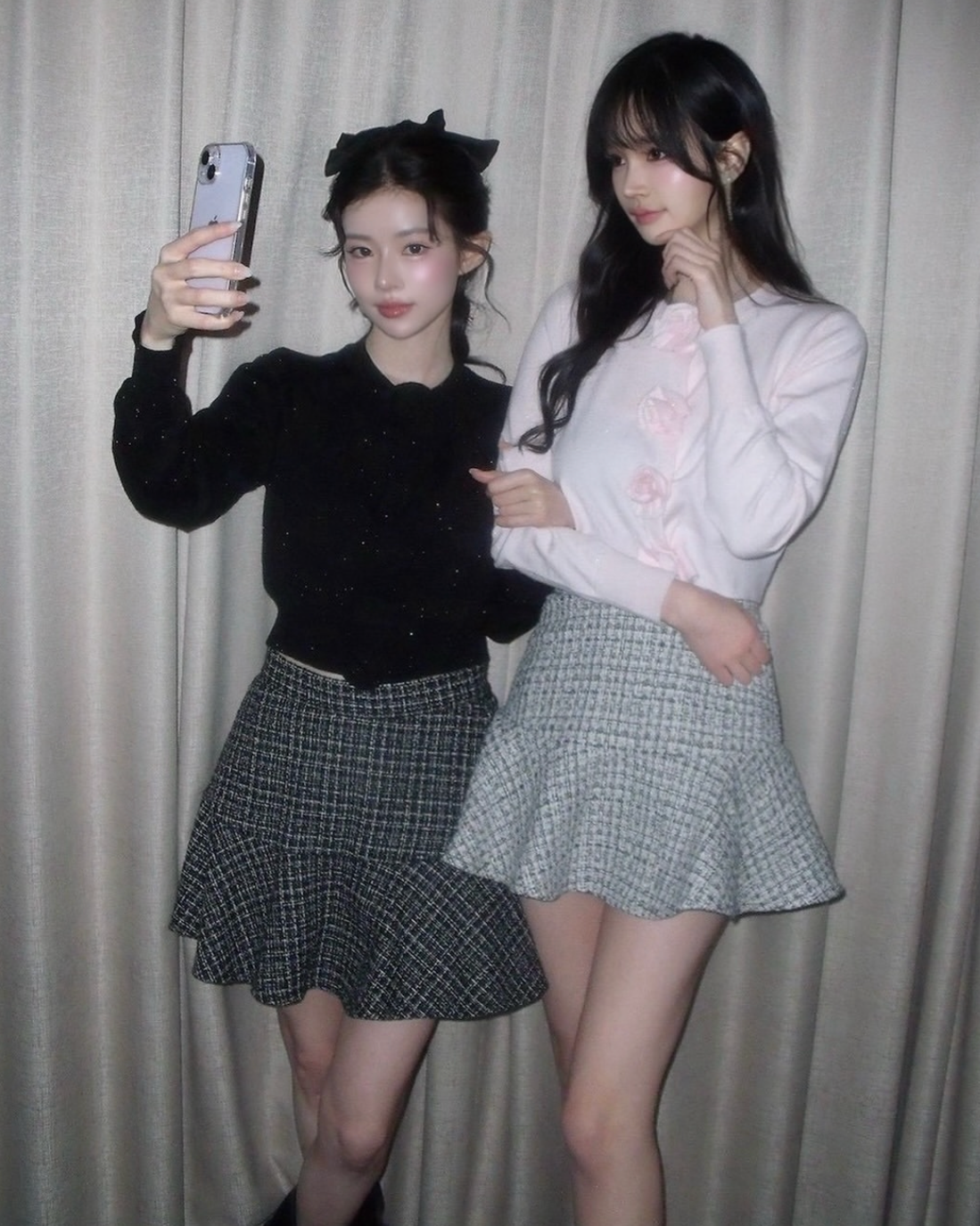 rose motif lame knit cardigan