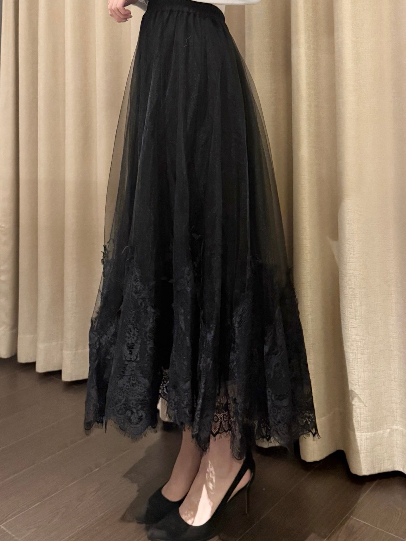 【予約販売2月中旬〜下旬】Clara Tulle Lace Long Skirt
