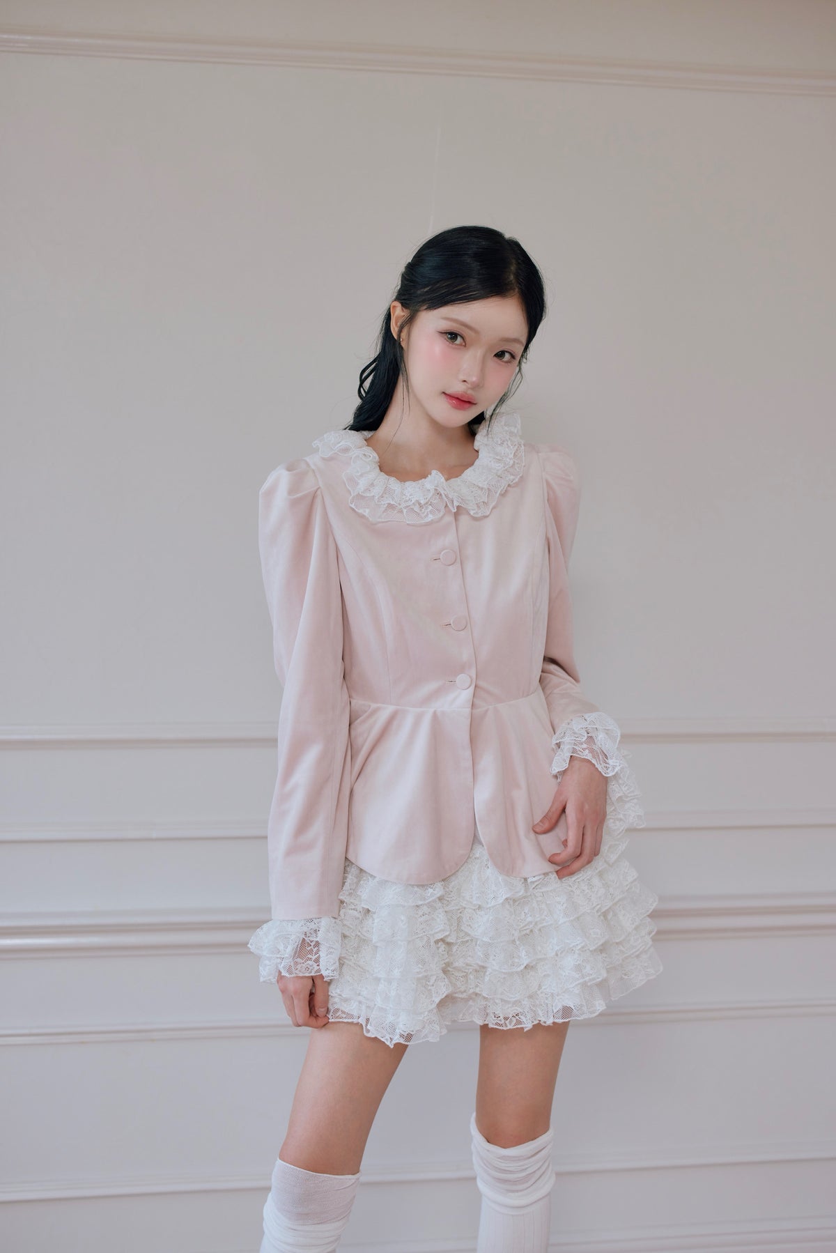 Russell lace mini skirt