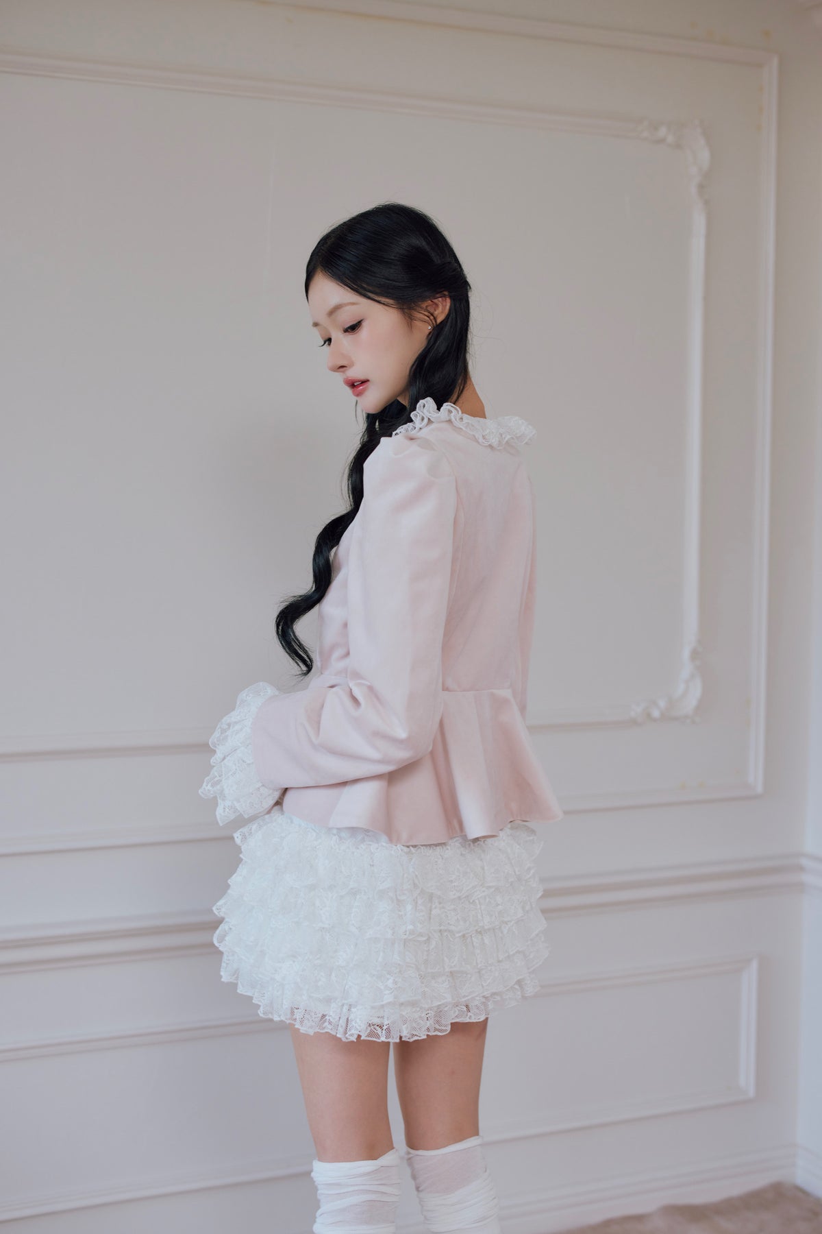 Russell lace mini skirt