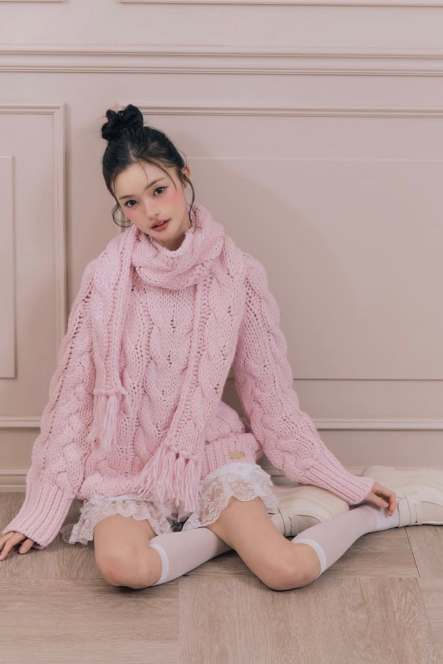 vintage like cable knit
