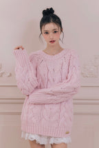 vintage like cable knit