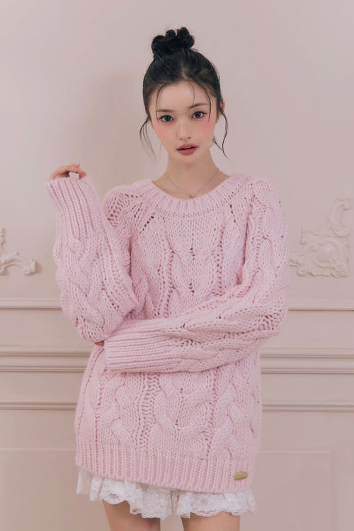 vintage like cable knit
