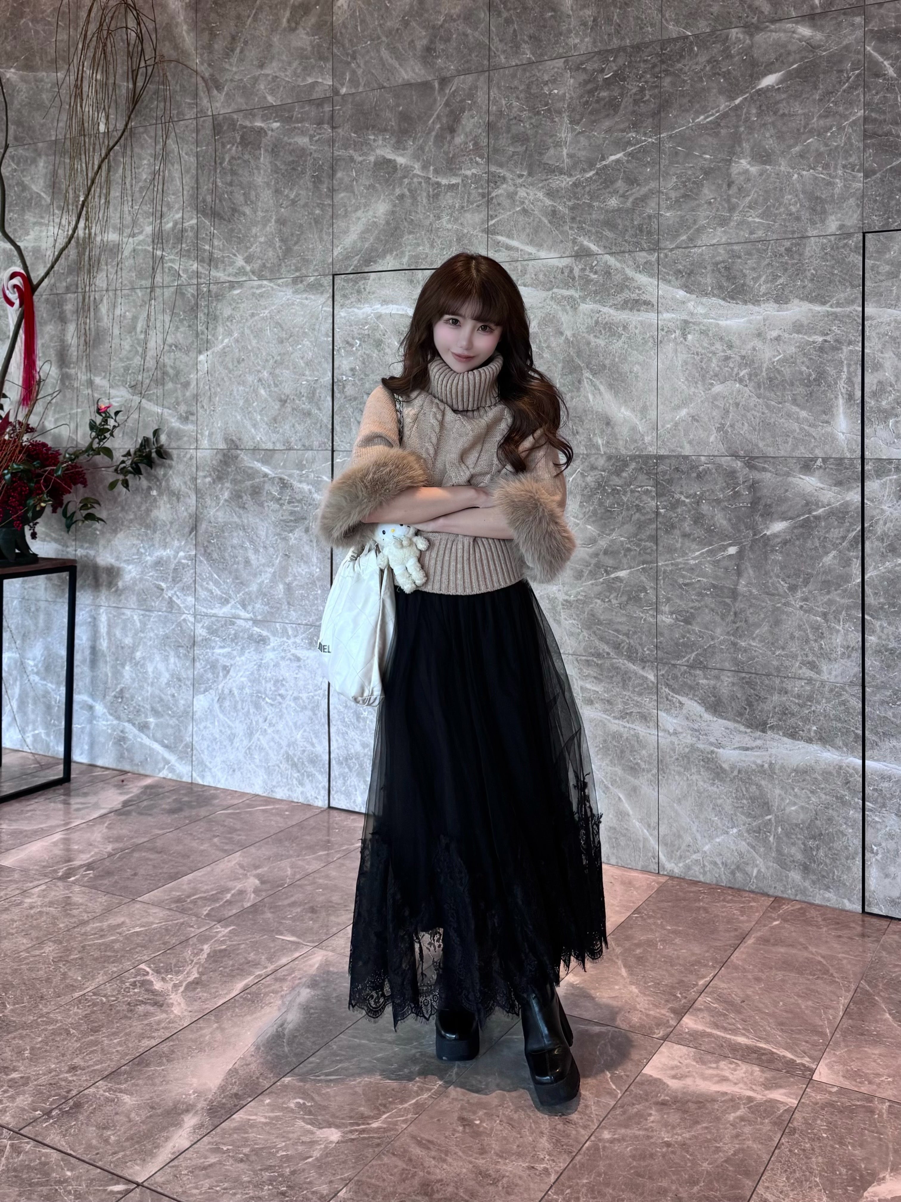 【予約販売2月中旬〜下旬】Clara Tulle Lace Long Skirt