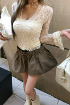 British check mini skirt