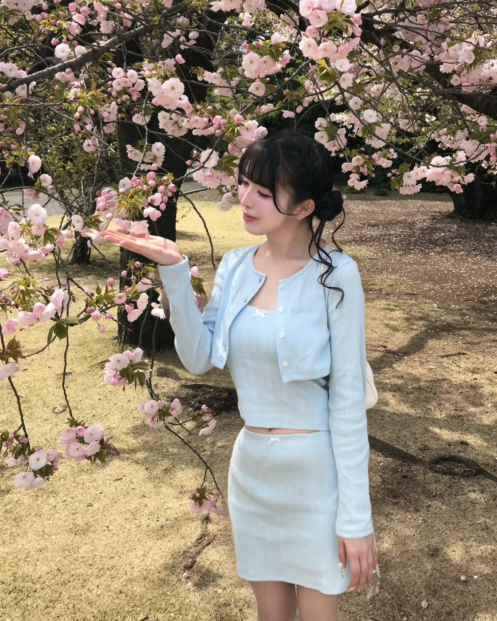 Garden cotton ribbon mini skirt