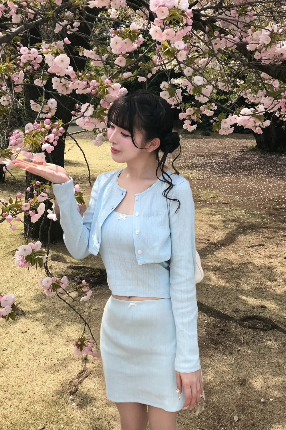 Garden cotton ribbon mini skirt