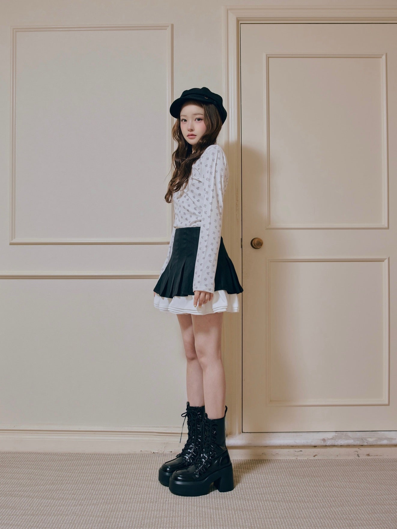 classy pleats frill mini skirt