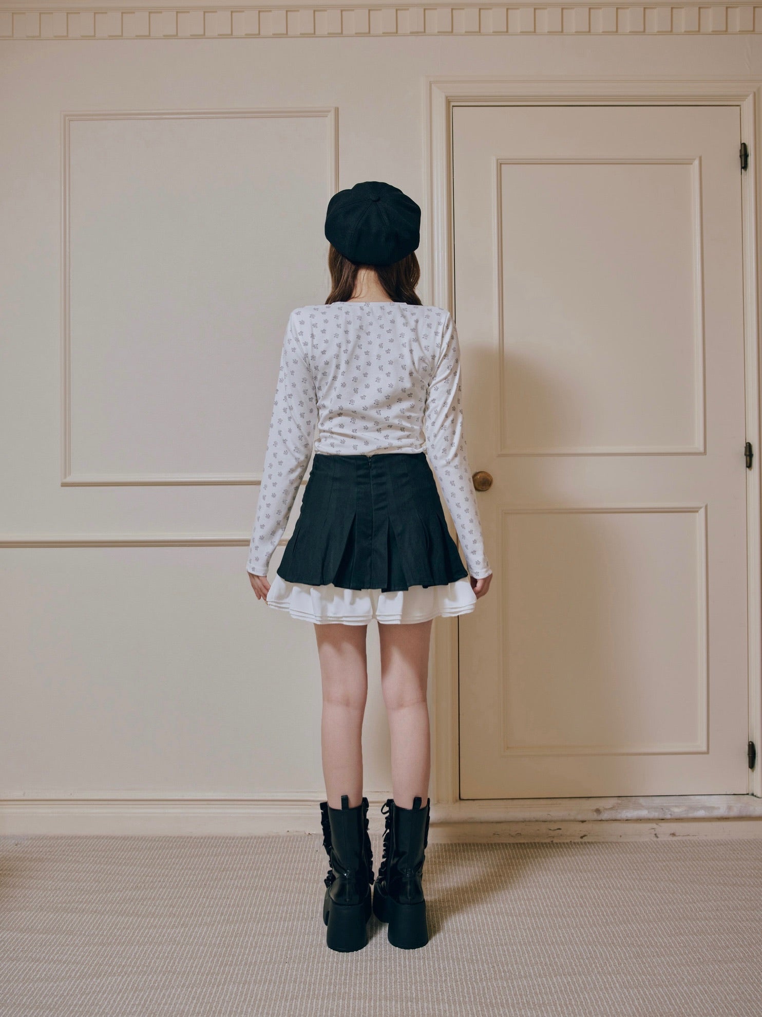 classy pleats frill mini skirt