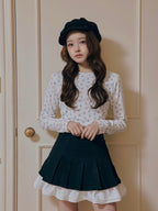 classy pleats frill mini skirt