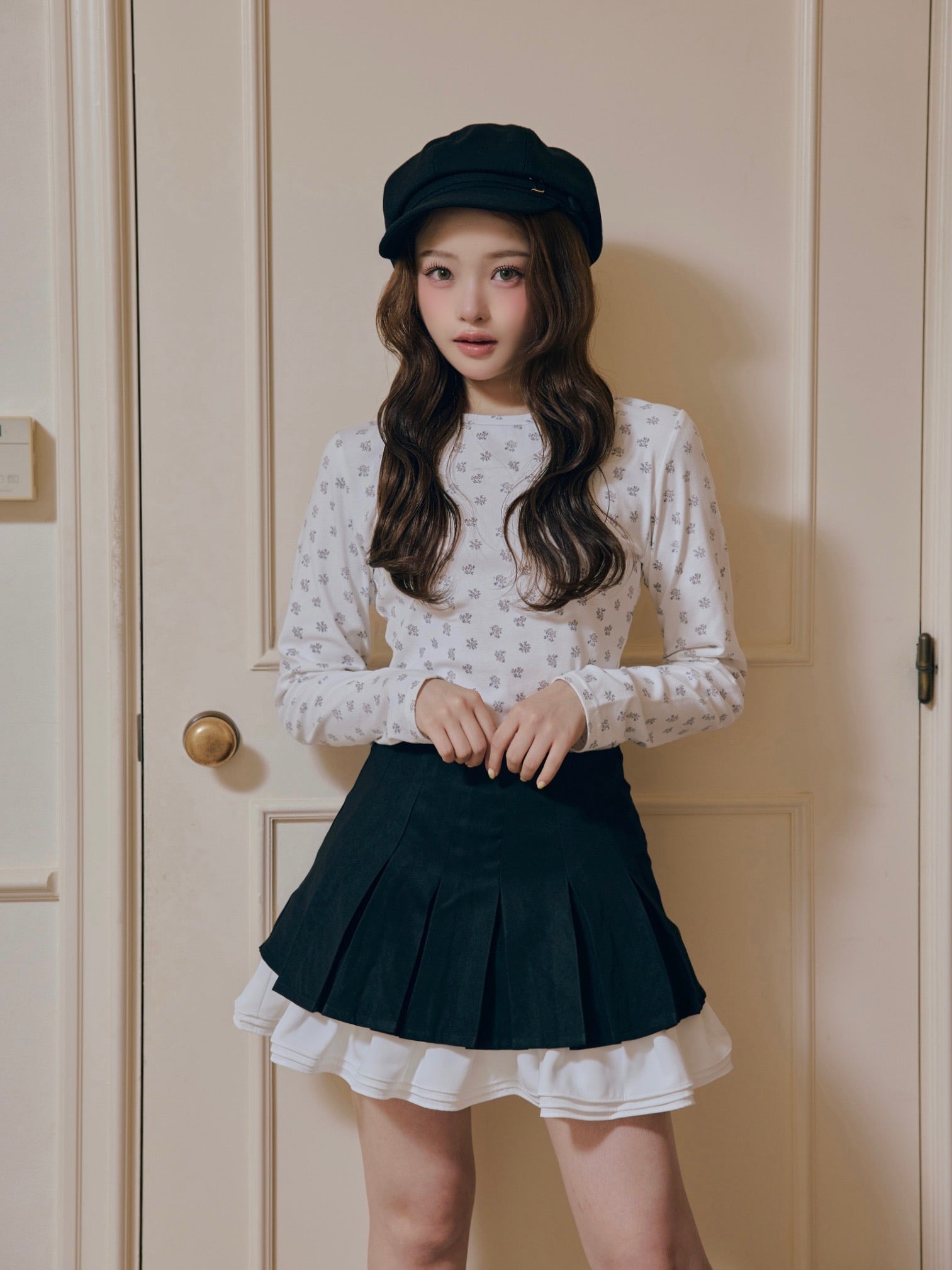 classy pleats frill mini skirt