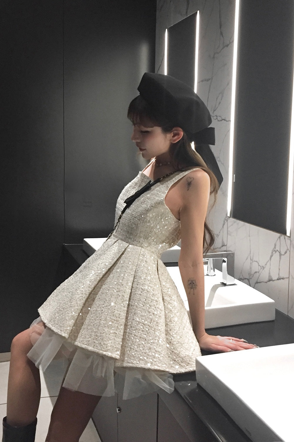 Treat Ürself ribbon béret hat