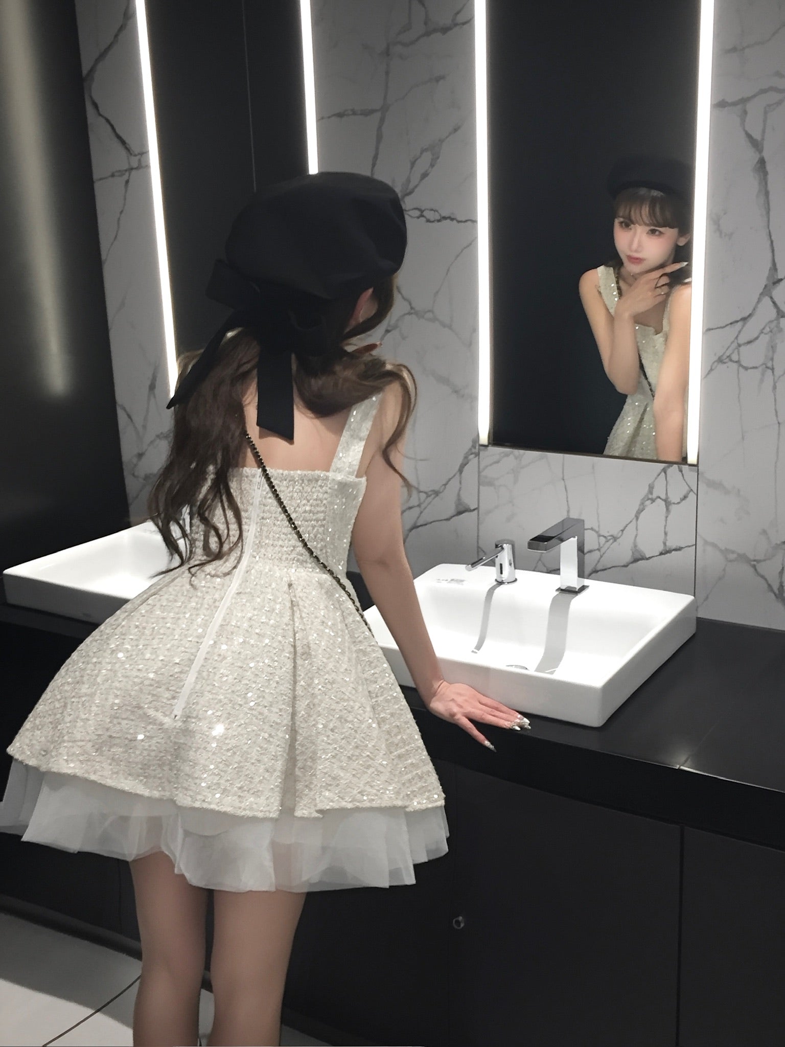 Twilight Tweed Tulle Dress(ivory)