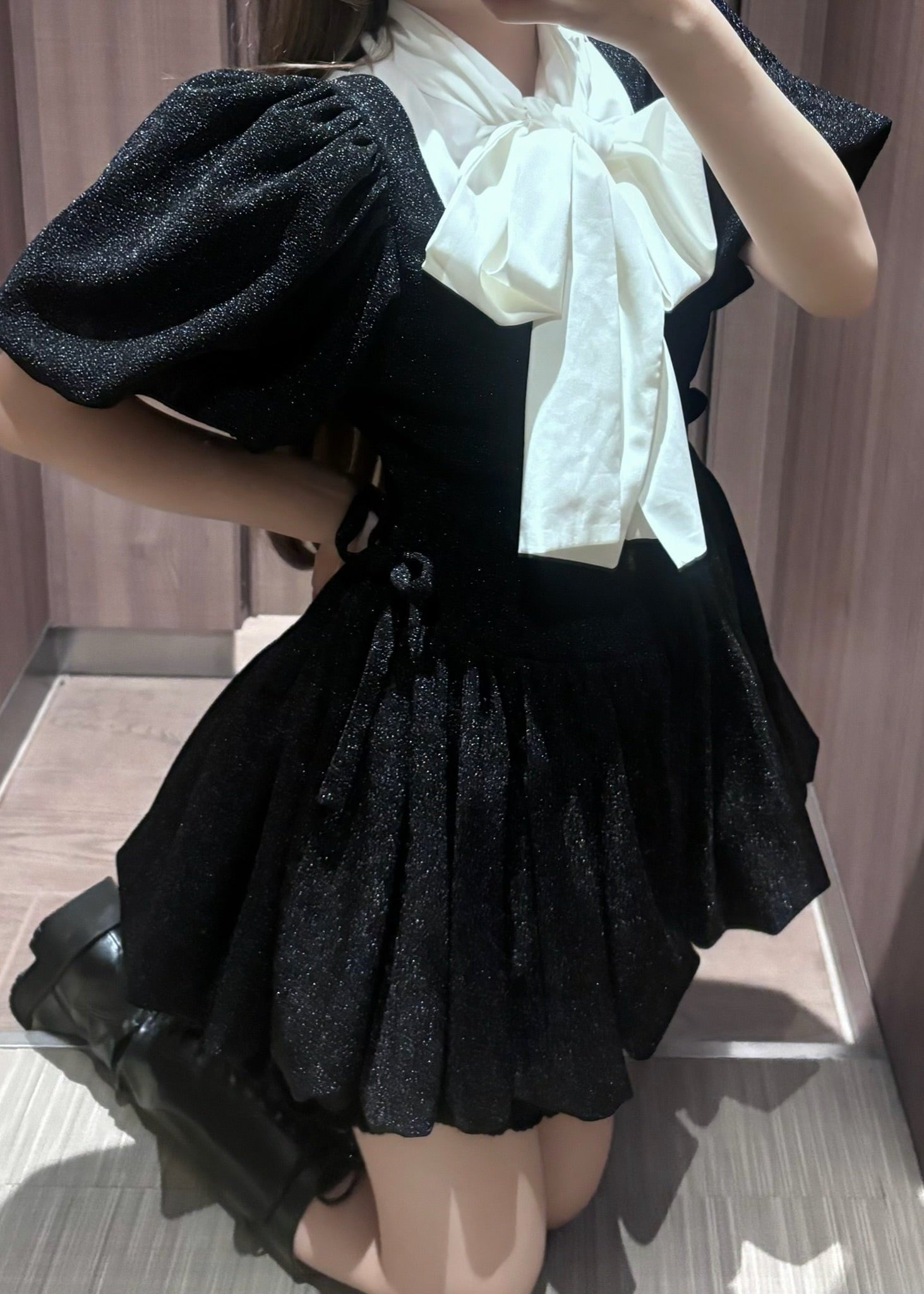 10月下旬〜11月上旬発送】puff sleeve ballon mini one piece