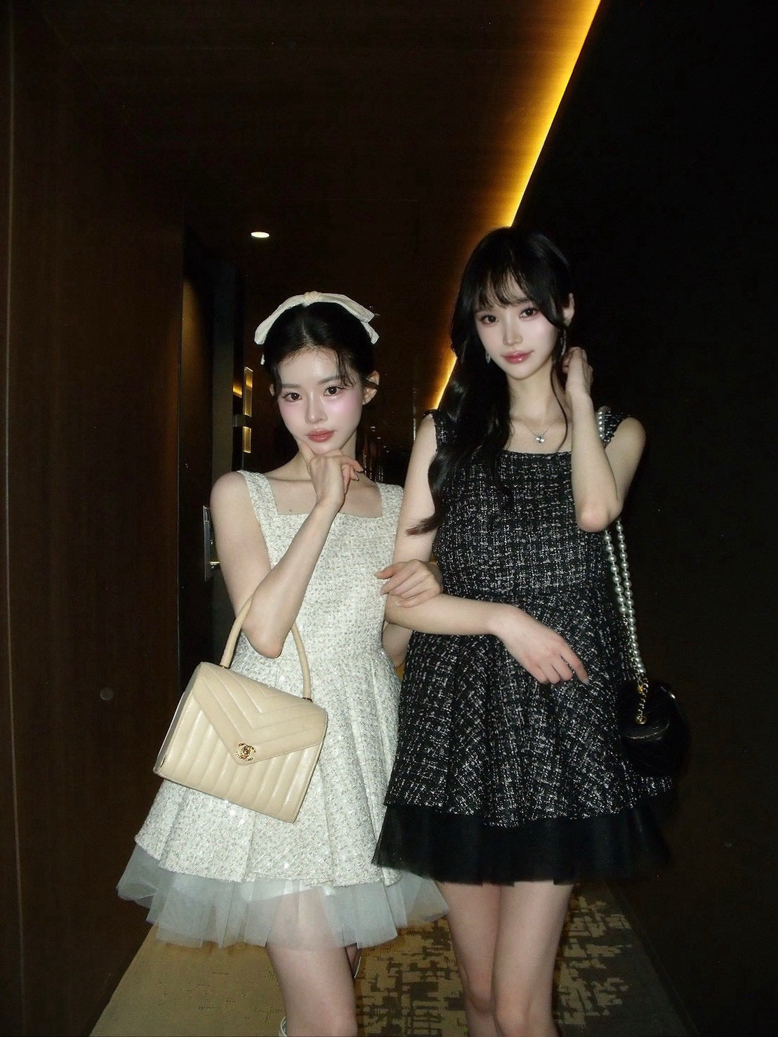 Twilight Tweed Tulle Dress(black)