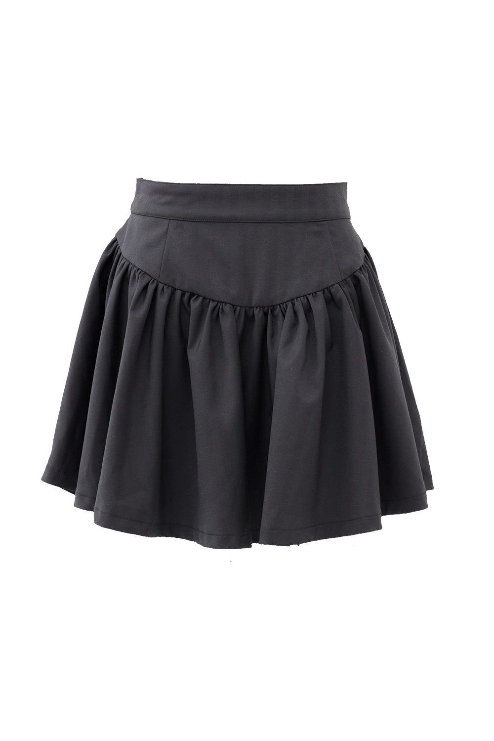 Gather flare mini skirt