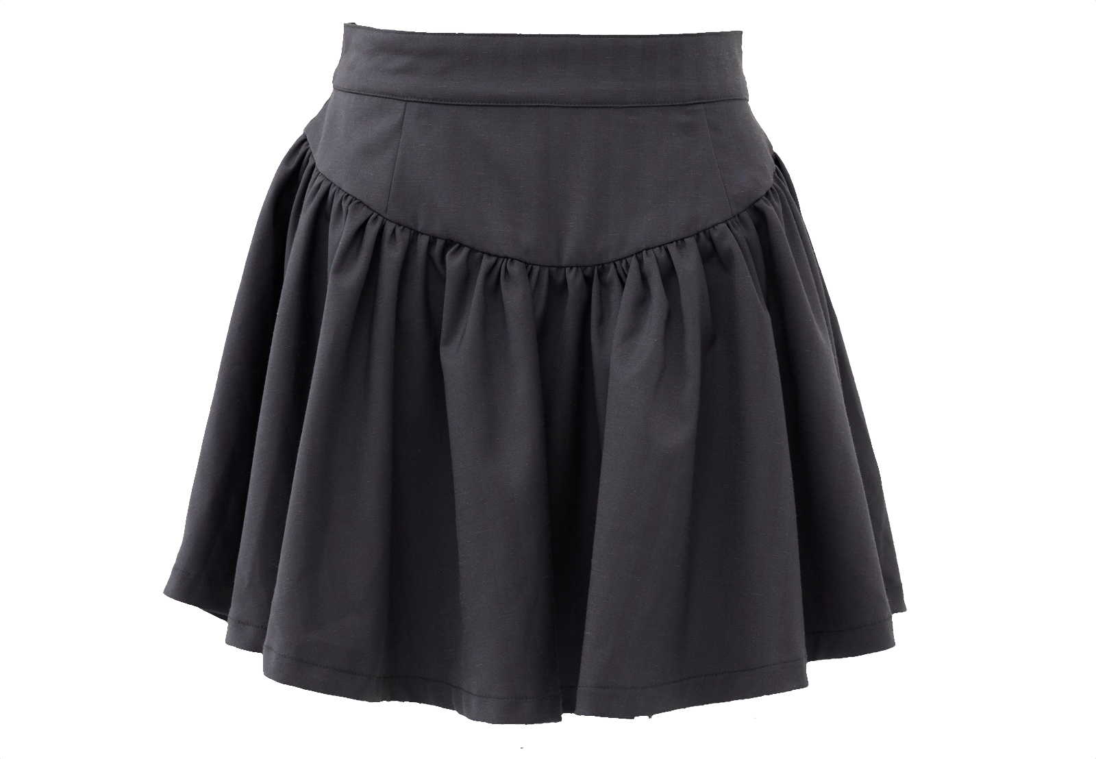 Gather flare mini skirt