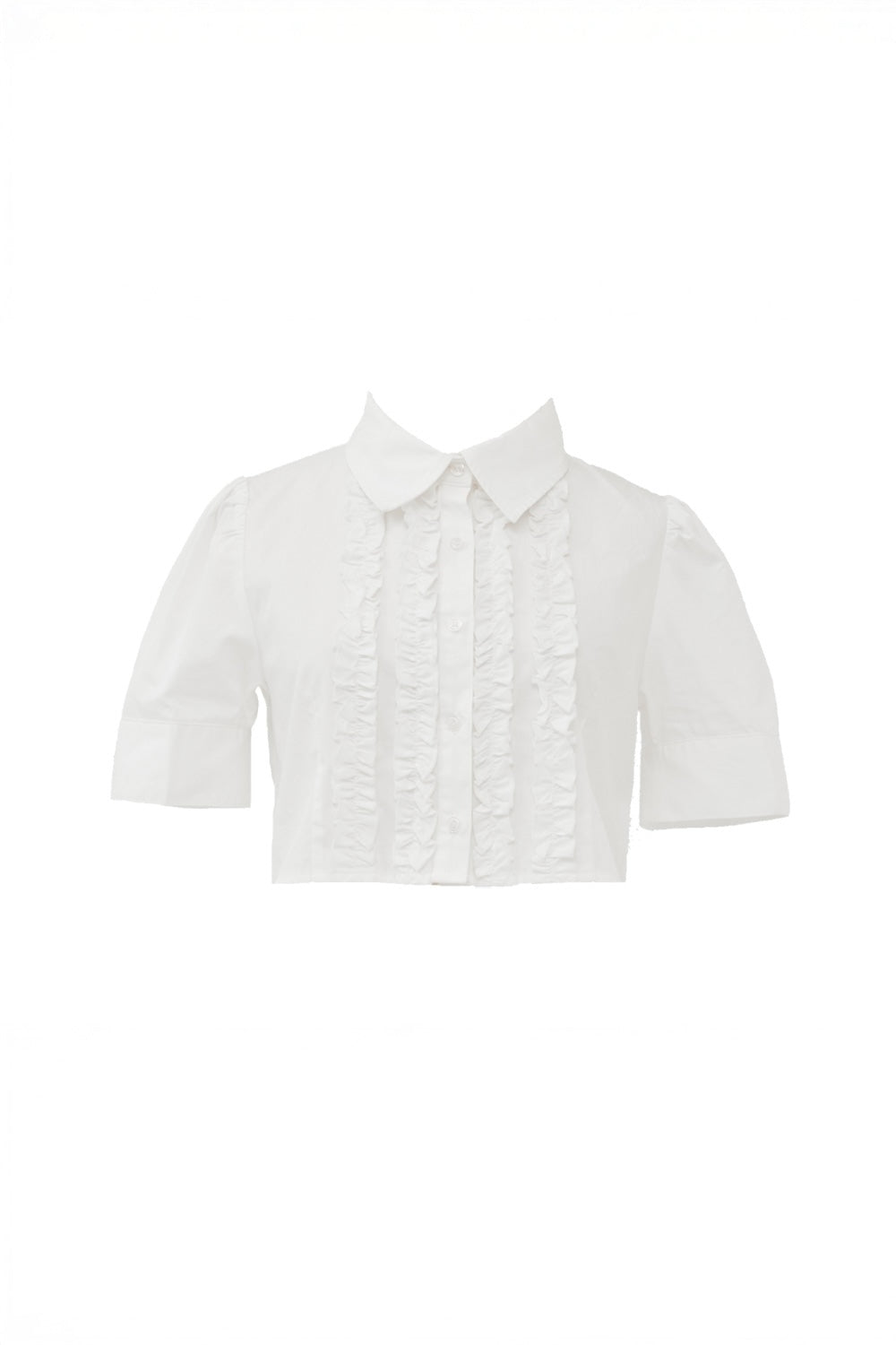 whip cream frill blouse