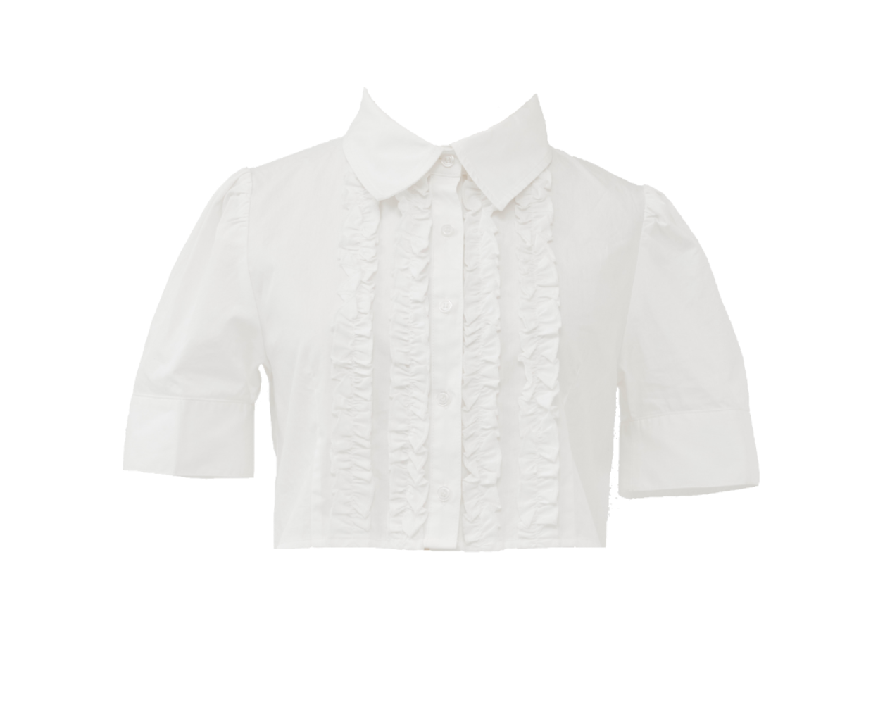 whip cream frill blouse