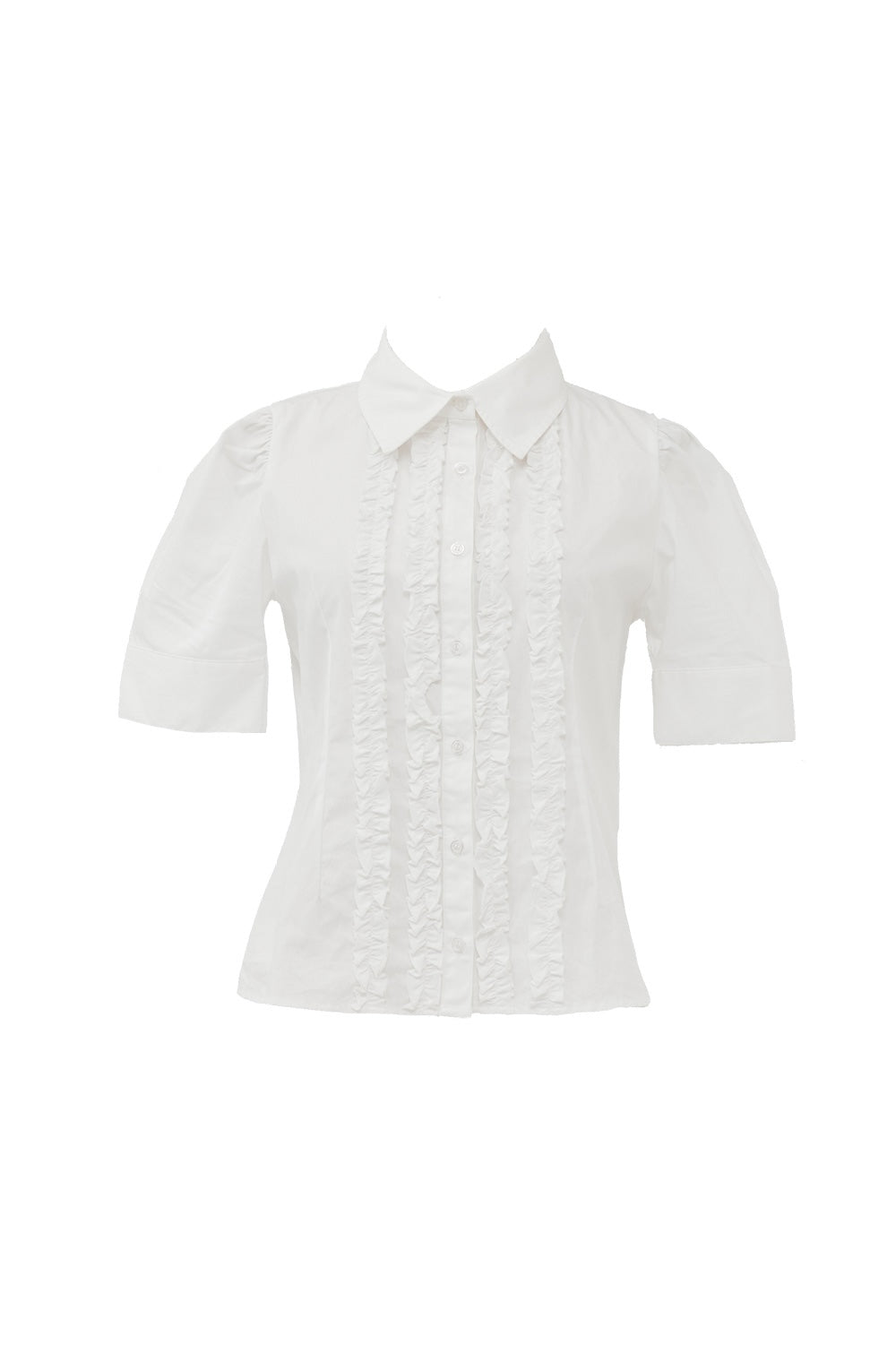 whip cream frill blouse