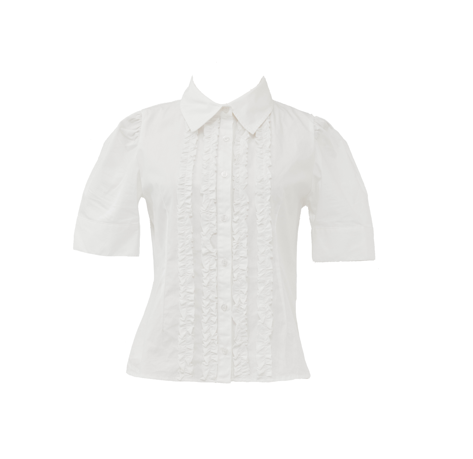 whip cream frill blouse