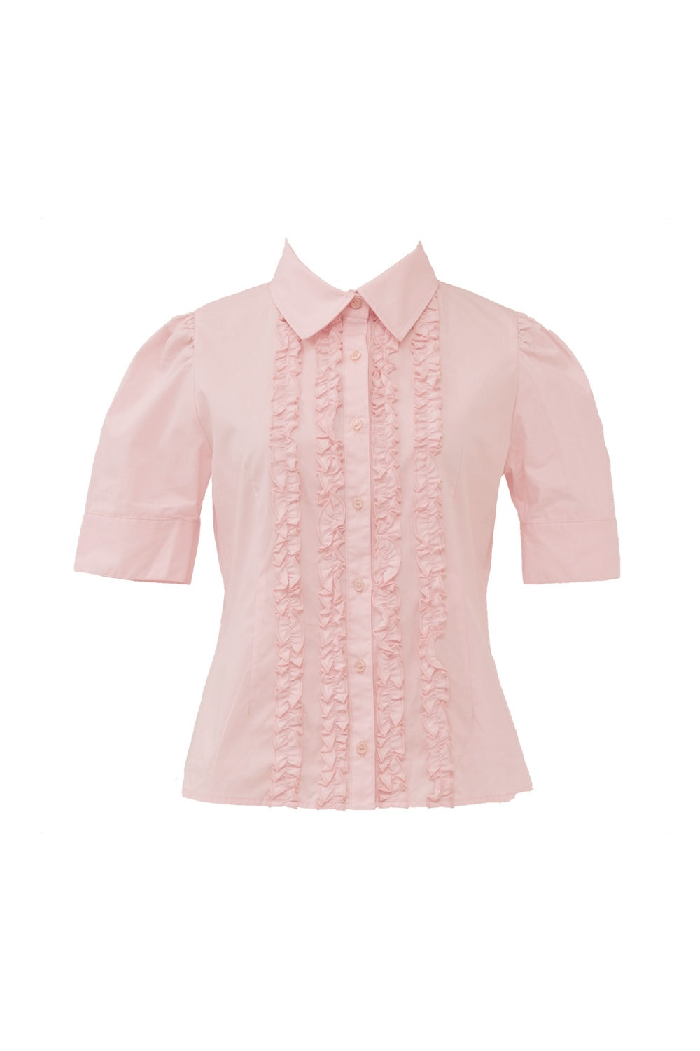 whip cream frill blouse