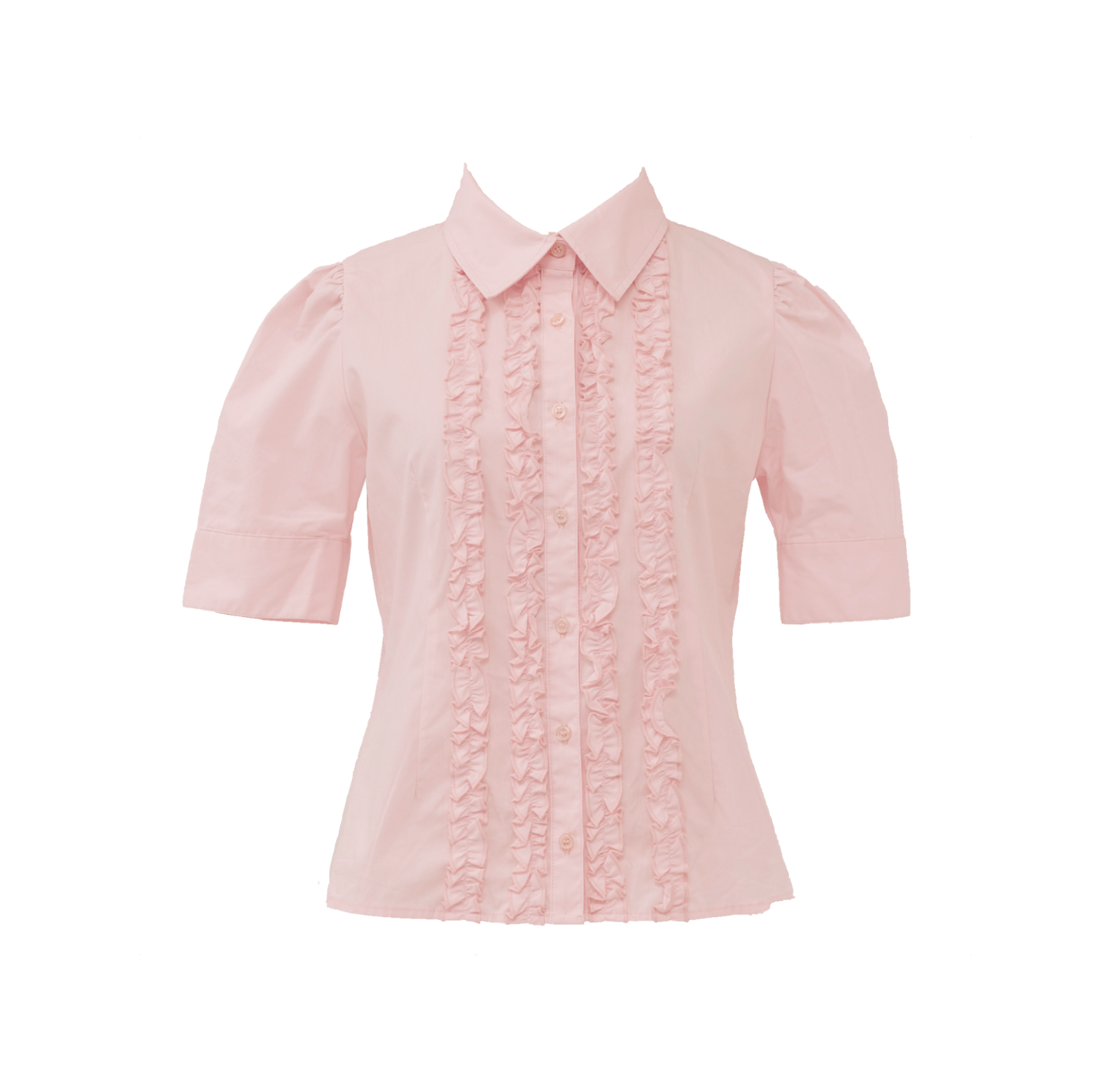 whip cream frill blouse