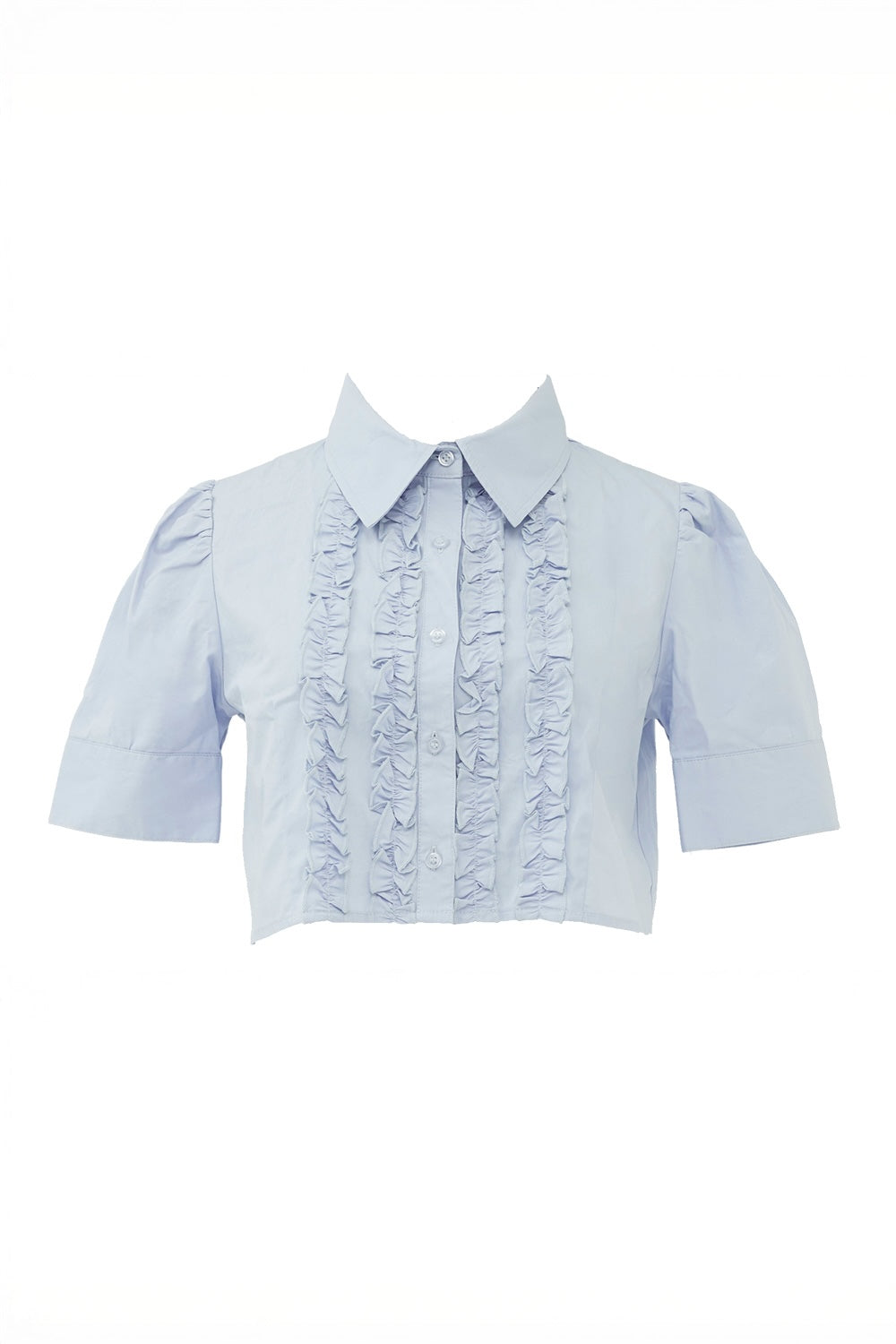whip cream frill blouse