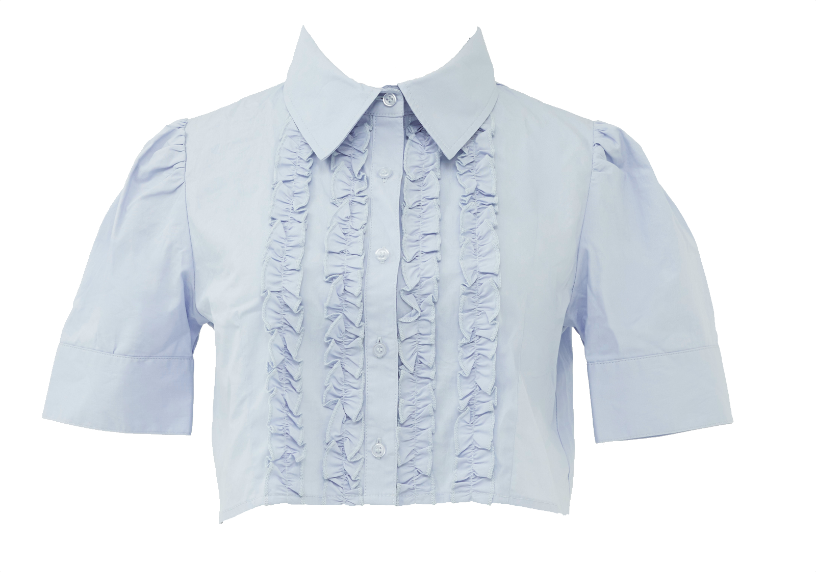 whip cream frill blouse