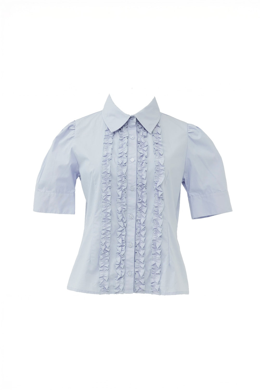 whip cream frill blouse