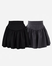 Gather flare mini skirt