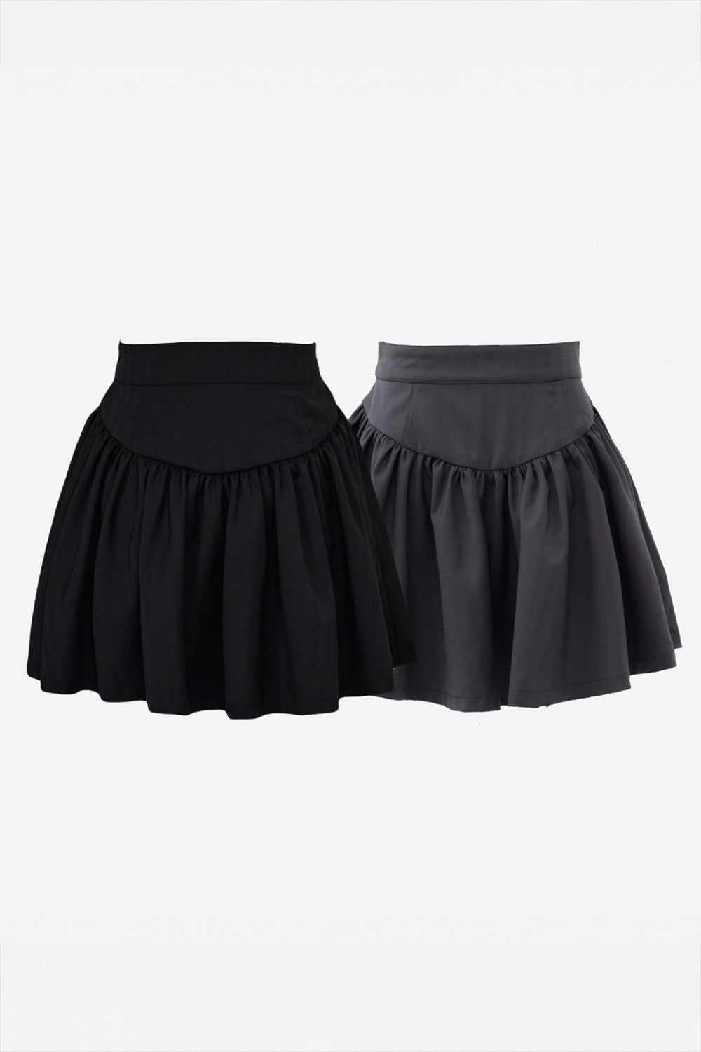 Gather flare mini skirt