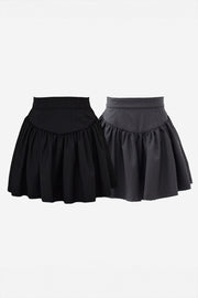 Gather flare mini skirt