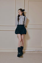 Stand collar frill blouse