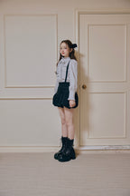 Stand collar frill blouse