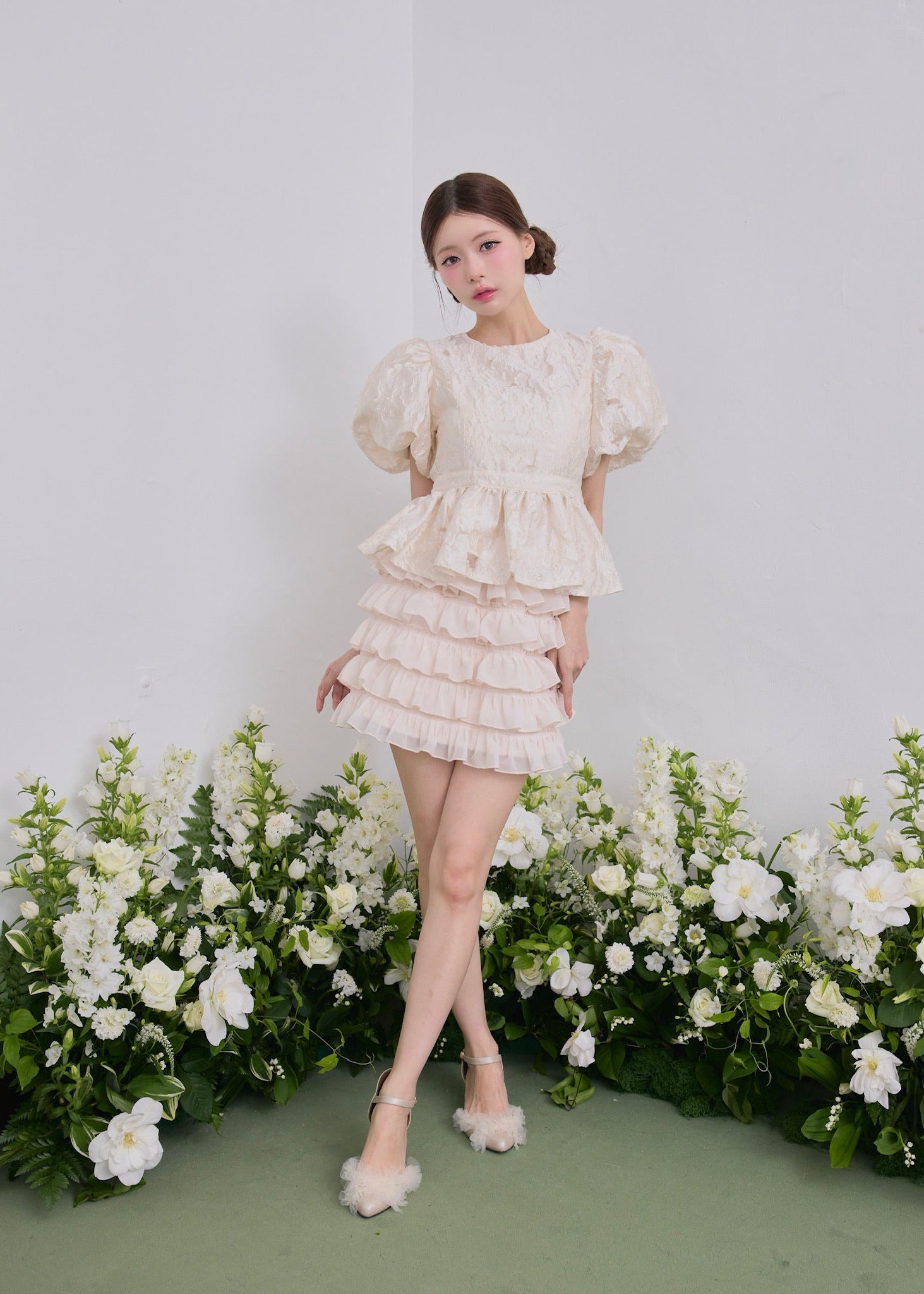 Butterfly jacquard peplum tops – Treat Ürself