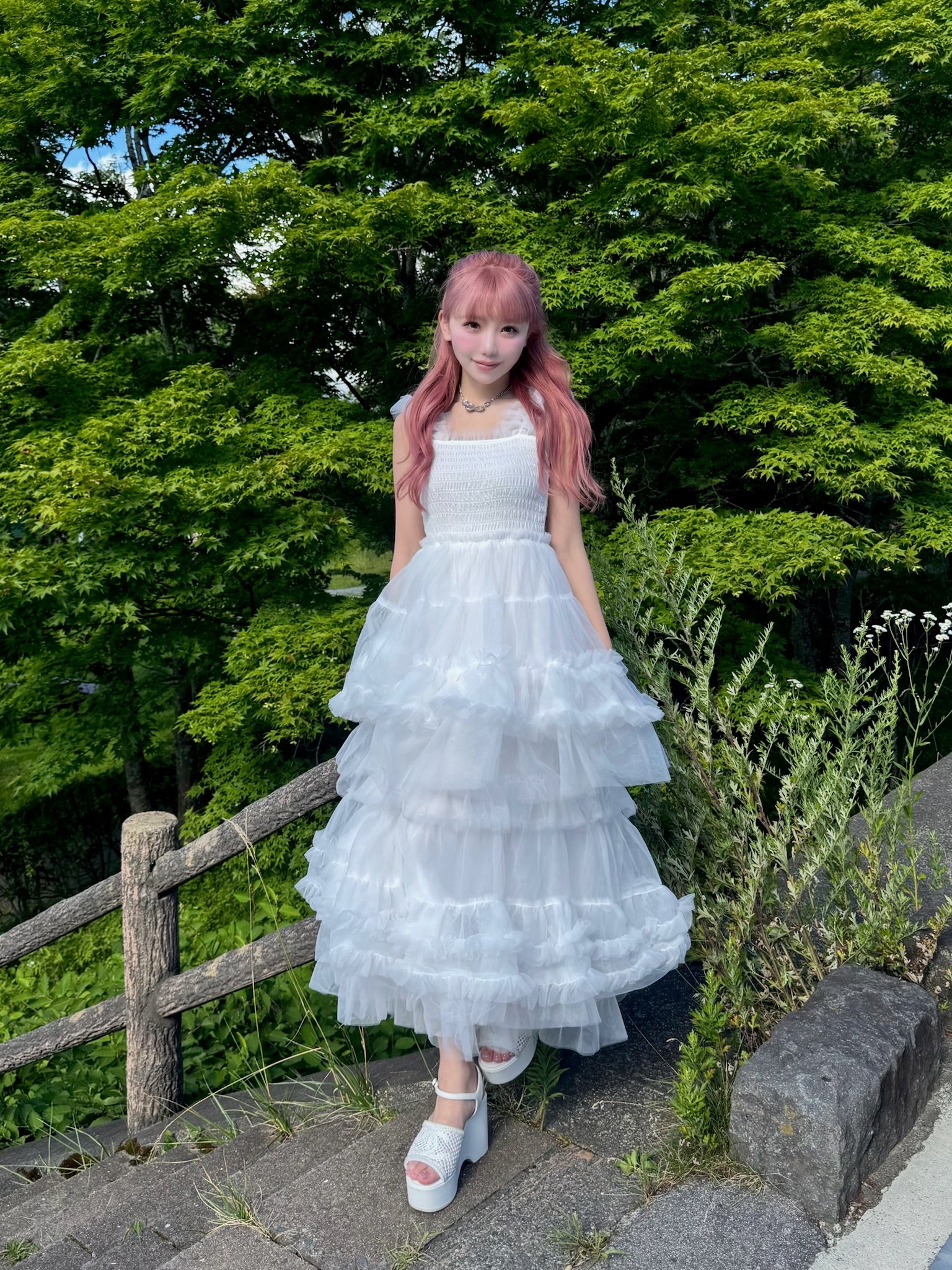 ”Ballerina” blooming tulle dress(white)