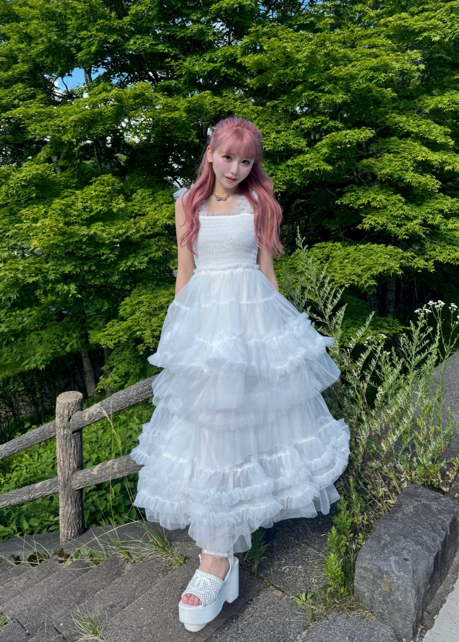 ”Ballerina” blooming tulle dress(white)