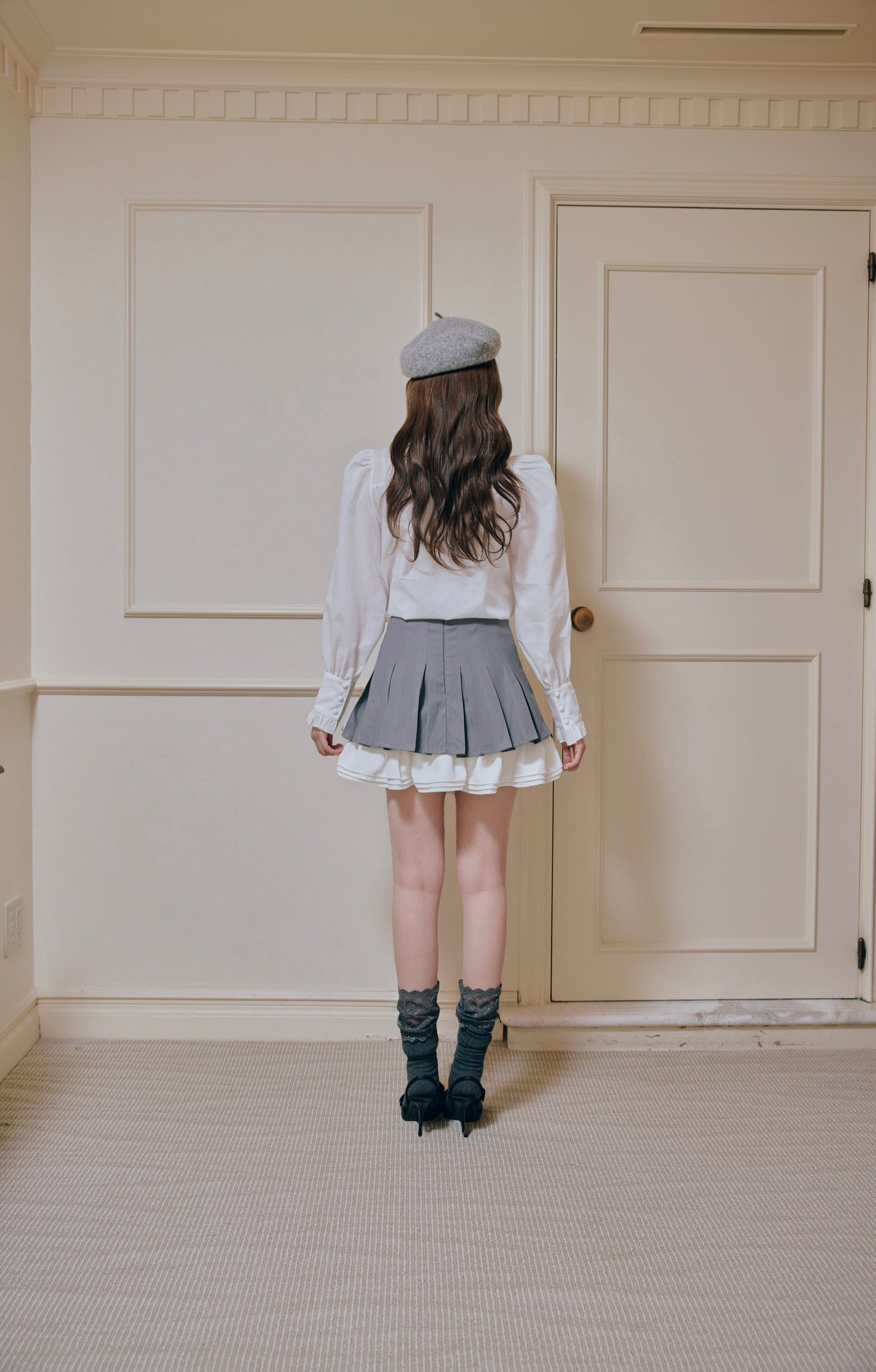 classy pleats frill mini skirt