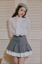 classy pleats frill mini skirt