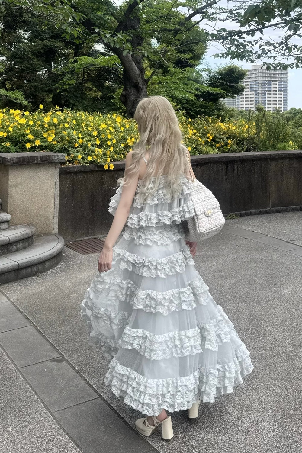 Ballerina lace tulle long skirt