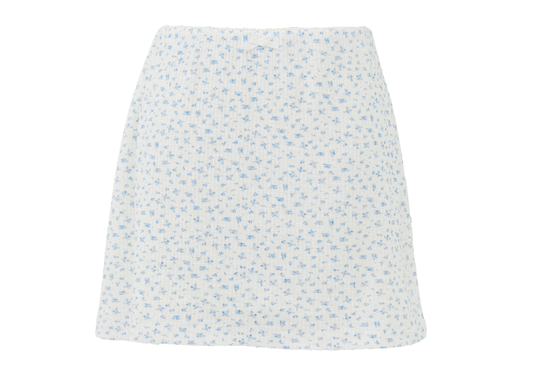 Garden cotton ribbon mini skirt