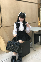 Stand collar frill blouse
