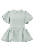 Daisy puff sleeve tweed tops