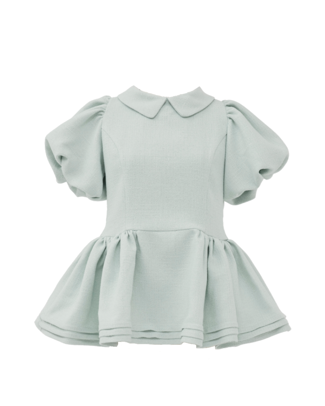 Daisy puff sleeve tweed tops