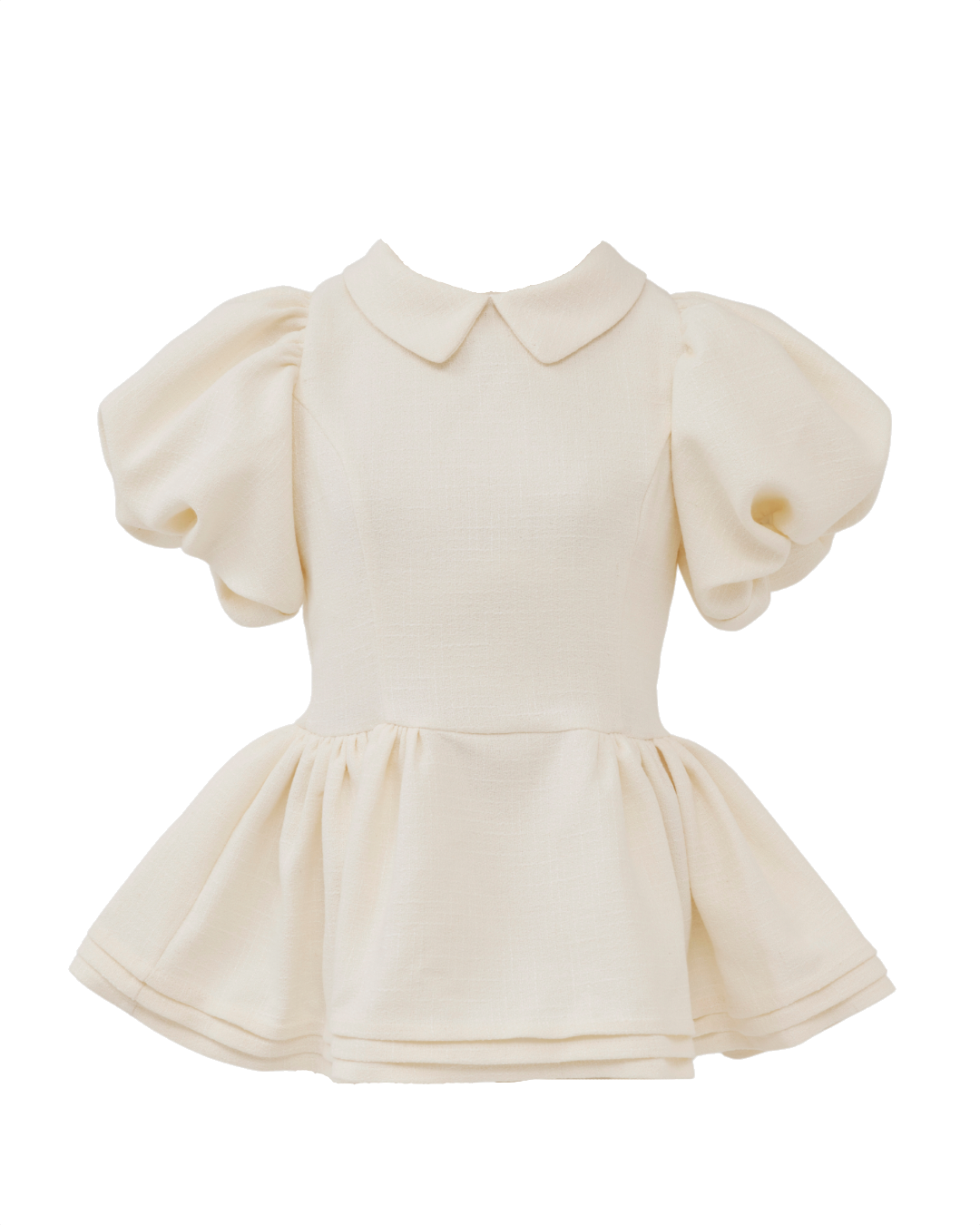 Daisy puff sleeve tweed tops