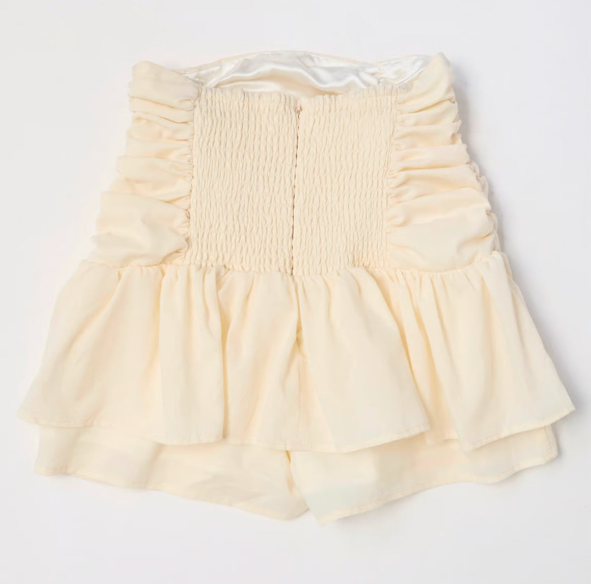 drawstring ribbon tiered skirt pants